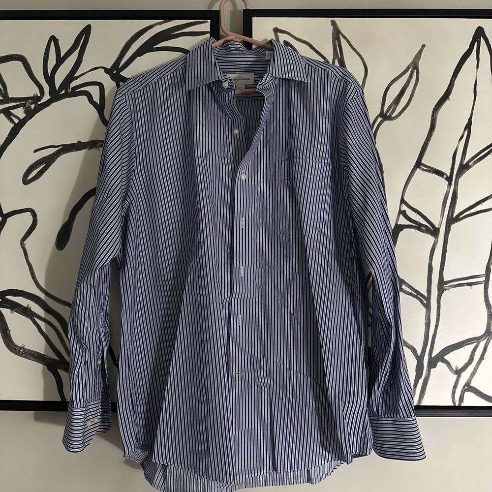 Tommy Bahama Blue Striped Button-Down